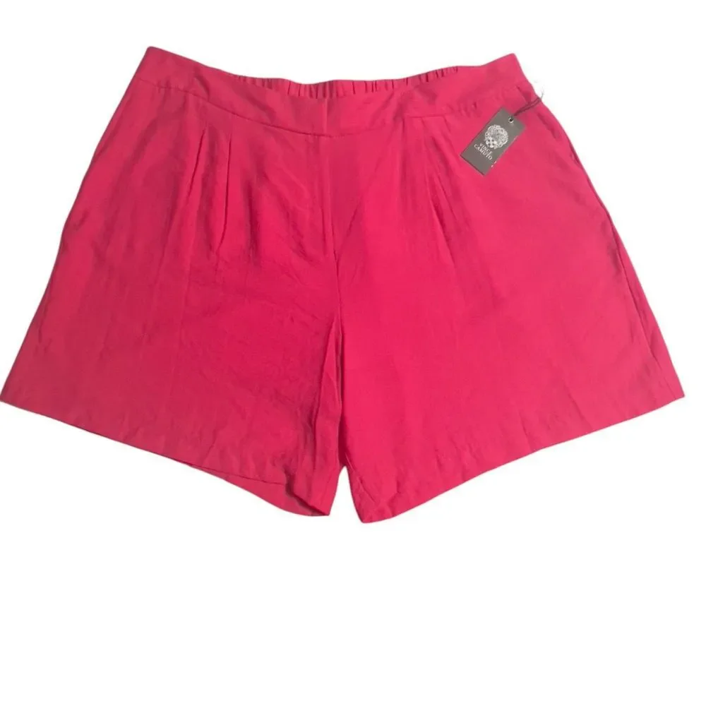 Vince Camuto Summer‎ Heat Shorts Size 20W Geranium Pink Crepe Flowy Relaxed NEW